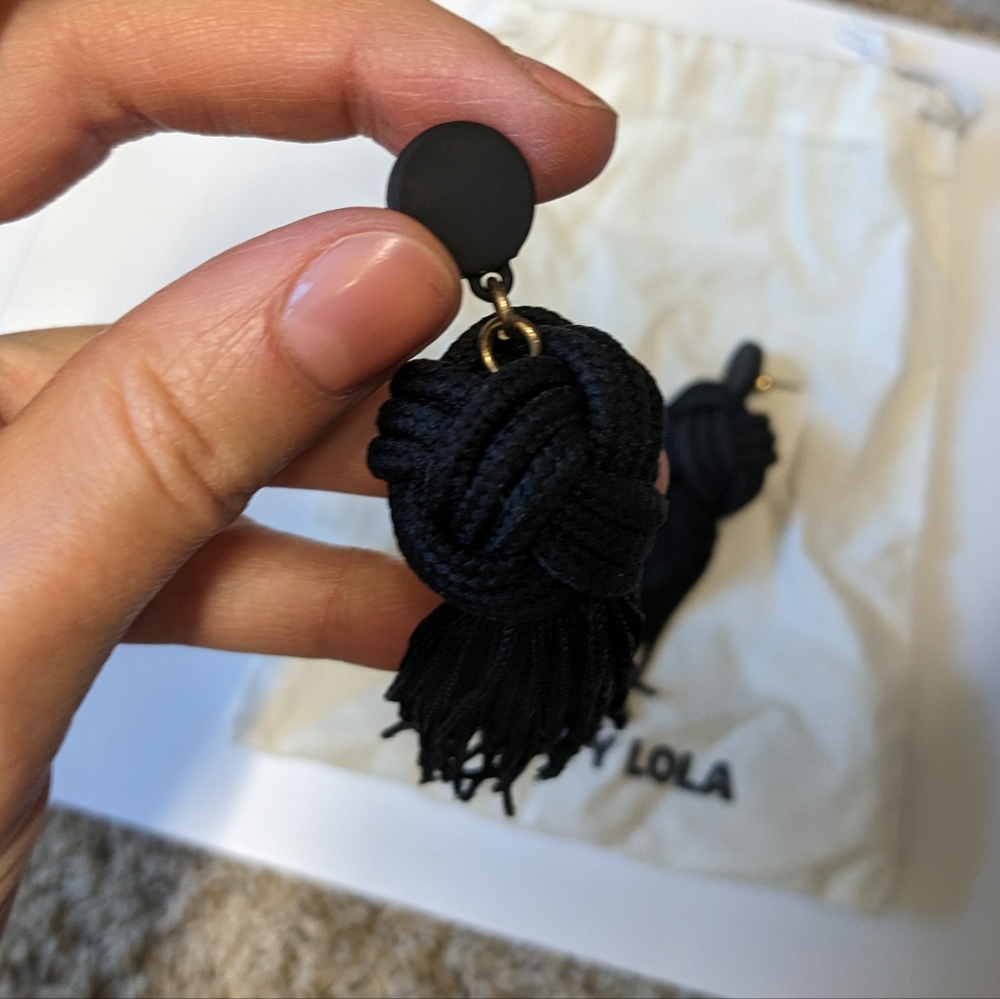 Bimba Y Lola Black Tassel Earrings - Picture 2 of 8